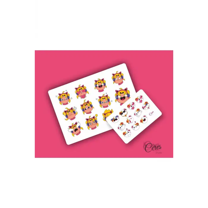 Anime Emoji Set 22 Adet Etiket 2 Sayfa 9x13cm