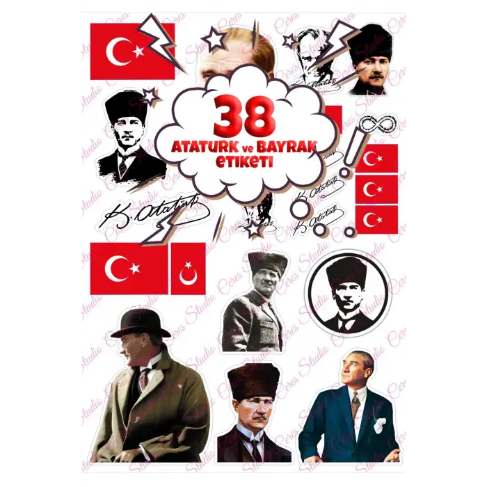 23 Nisan 19 Mayıs 30 Ağustos 29 Ekim Atatürk Cumhuriyet Çıkartmaları | Etiket | Sticker