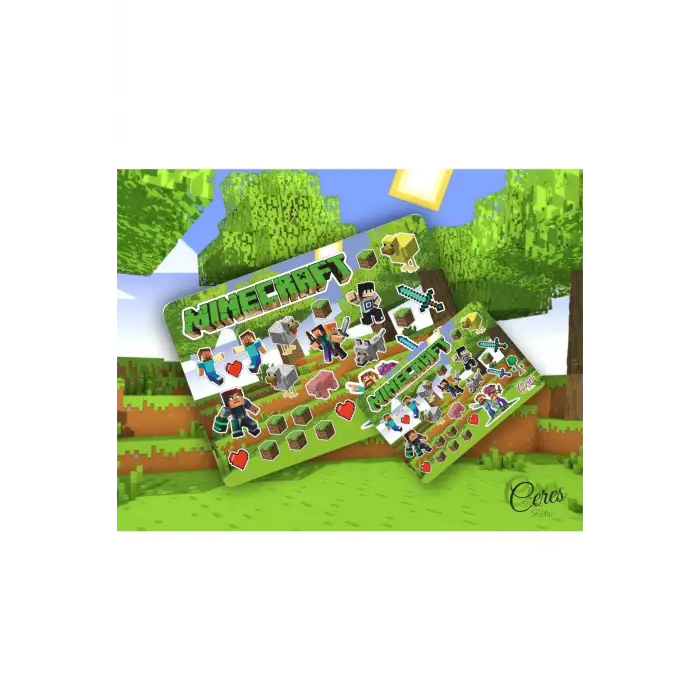 Mınecraft Sticker 26 Adet Etiket (9X13CM)