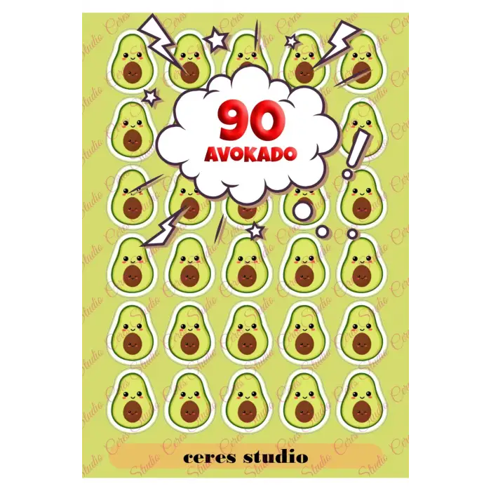 Avokado Sticker Etiket 3 Sayfa 90 Etiket Öğretmen Seti