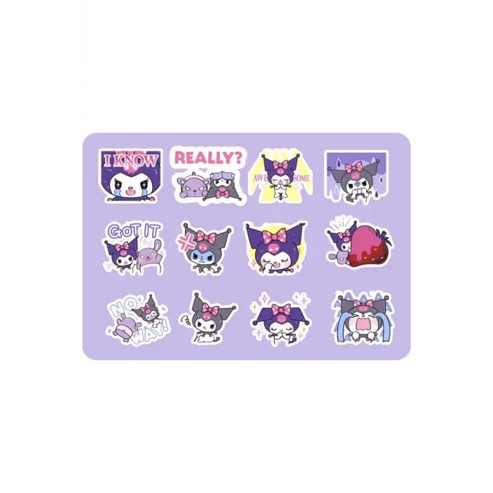 Kuromi Sanrio Hello Kitty Sticker Etiket 2 Sayfa 25 Adet Etiket