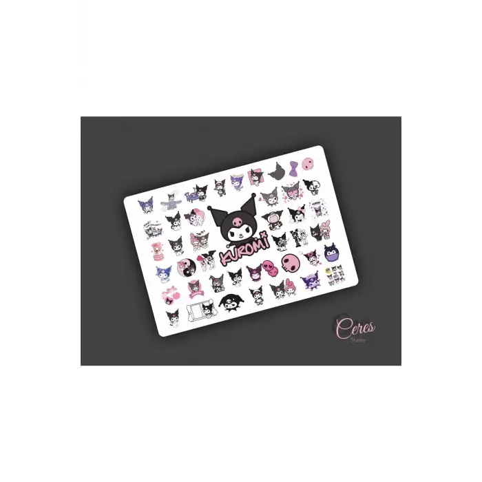 Kuromi Sticker Etiket Tek Sayfa 43 Adet Etiket ( Planlayıcı Bullet Journal Için Uygundur.)