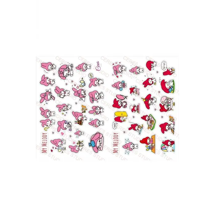 Büyük Sanrio Sticker Set Hello Kitty Kuromi 17 Sayfa 450den Fazla Sticker Etiket (425)