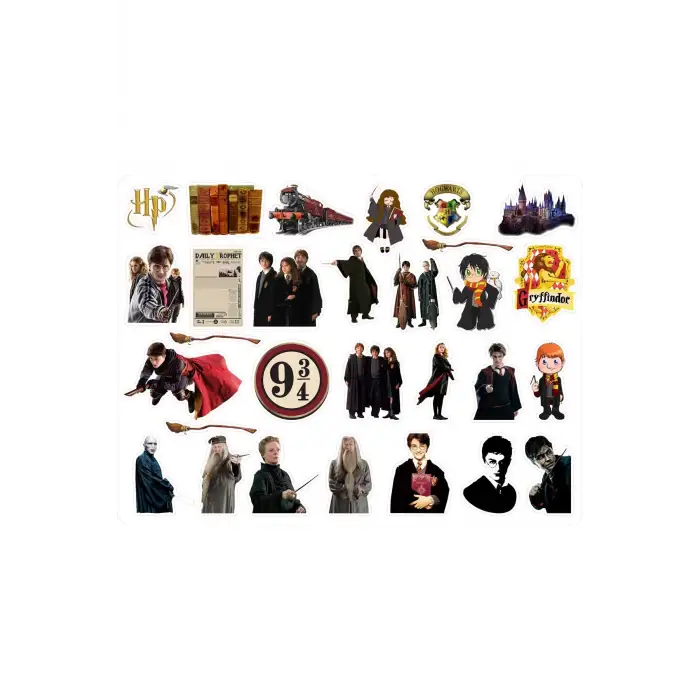 Harry Potter Sticker 2-5cm Arası 2 Sayfa 54 Adet Etiket