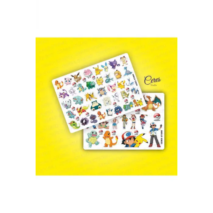 Pokemon Sticker Set - 3 Sayfa 100 Etiket