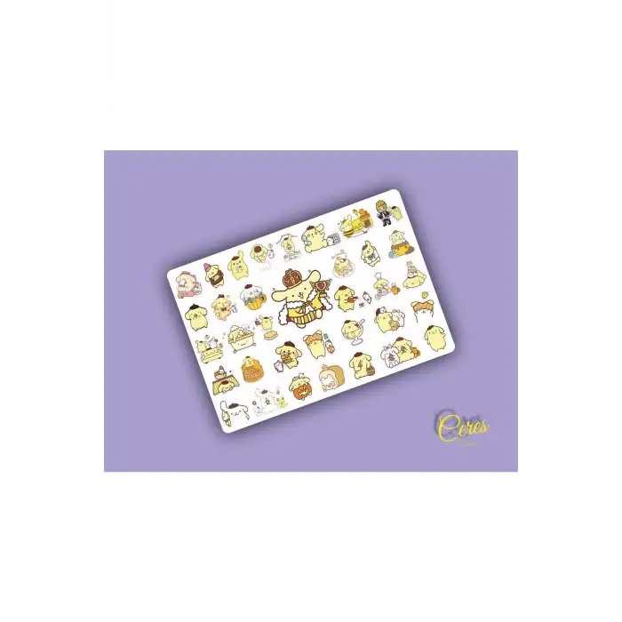 Pompompurin Sanrio Hello Kitty Sticker Etiket 1 Sayfa 35 Adet Etiket