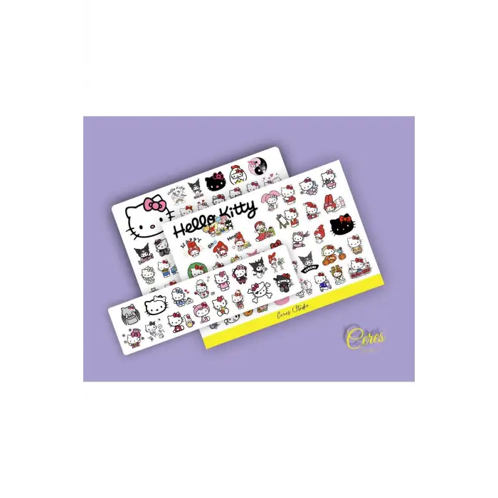 Sanrio Hello Kitty Kuromi Melody Sticker Etiket 3 Sayfa 93 Adet Etiket