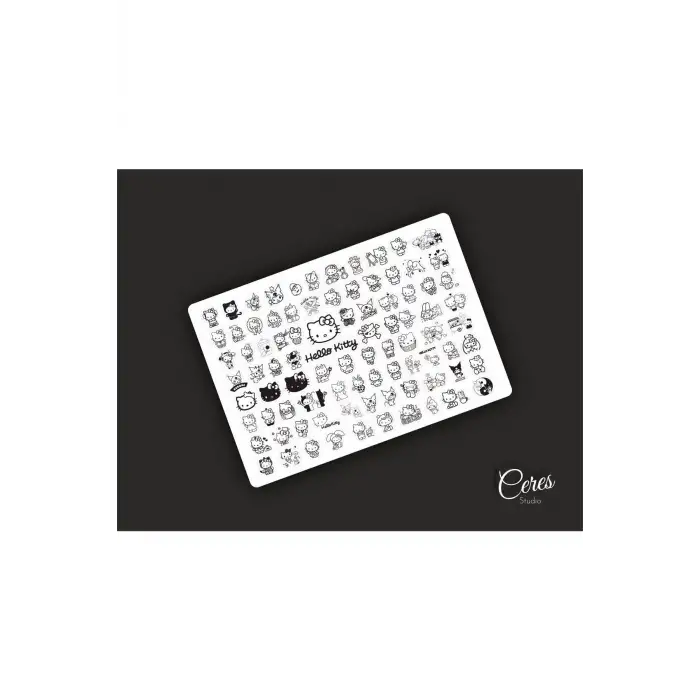 Hello Kitty Black & White Siyah Beyaz Sanrio Hello Kitty Sticker Etiket 1 Sayfa 86 Adet Etiket