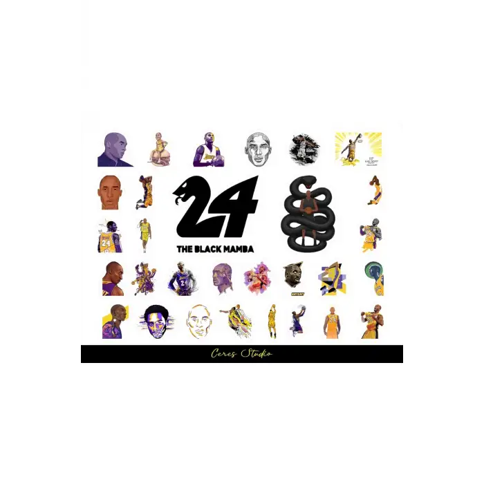 Kobe Bryant Nba Sticker Etiket 1 Sayfa 31 Adet Etiket