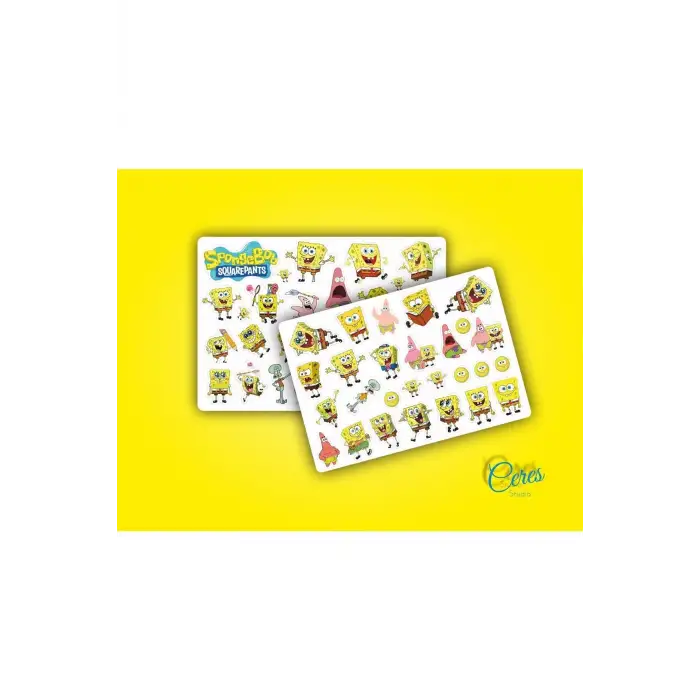 Sponge Bob Sünger Bob Sticker Etiket 2 Sayfa 36 Adet Etiket