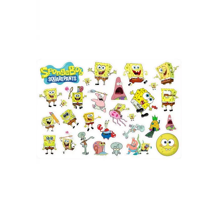 Sponge Bob Sünger Bob Sticker Etiket 2 Sayfa 36 Adet Etiket
