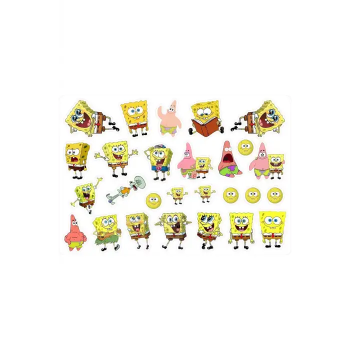 Sponge Bob Sünger Bob Sticker Etiket 2 Sayfa 36 Adet Etiket