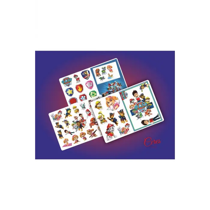 Paw Patrol Sticker Etiket 3 Sayfa (A5) 50 Adet Etiket