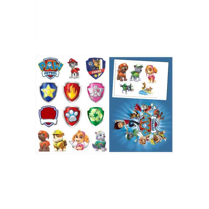 Paw Patrol Sticker Etiket 3 Sayfa (A5) 50 Adet Etiket