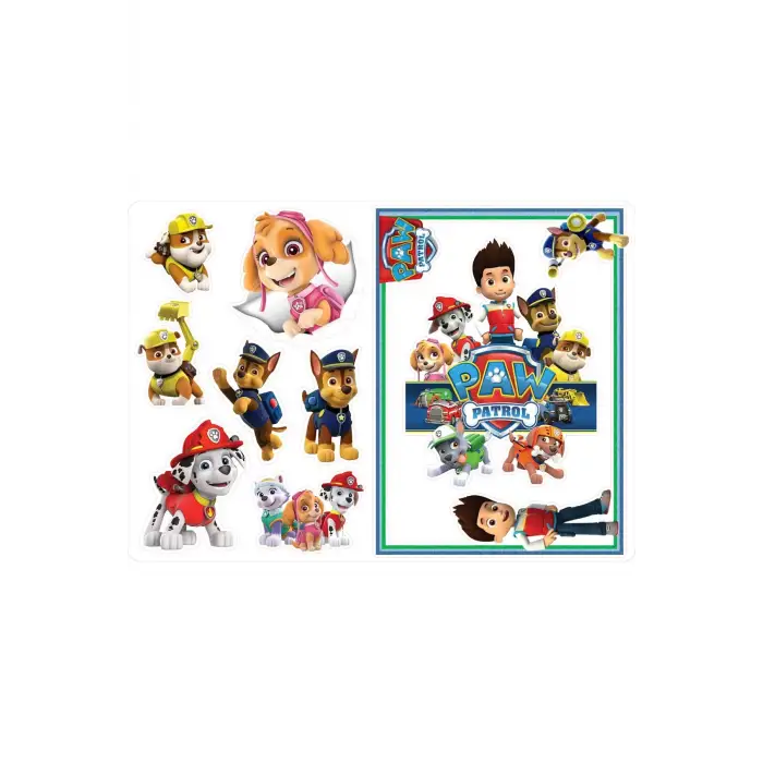 Paw Patrol Sticker Etiket 3 Sayfa (A5) 50 Adet Etiket