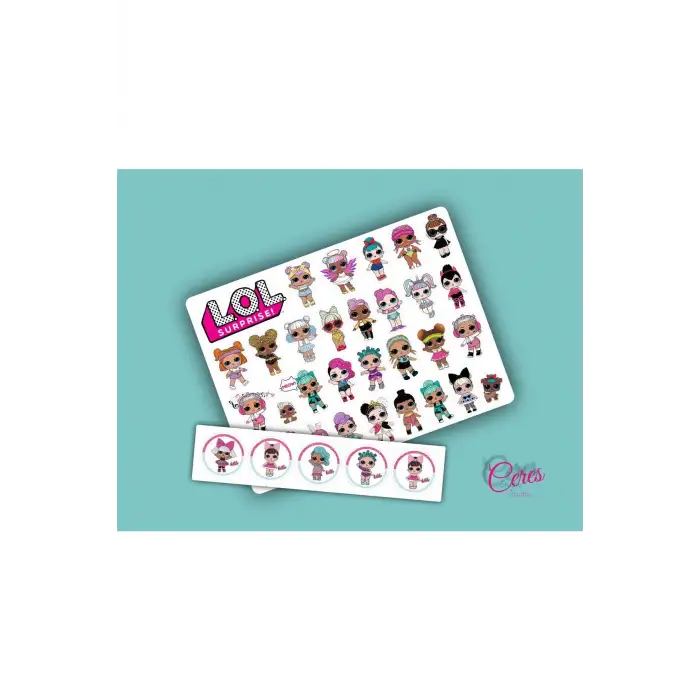LOL TEMALI Sticker Etiket 2 Sayfa 36 Adet Etiket