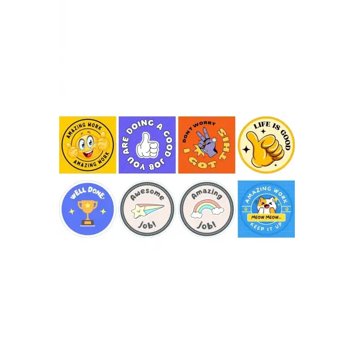 Good Job Sticker Etiket 30 Adet Etiket 2,5 - 5 cm Çapında.