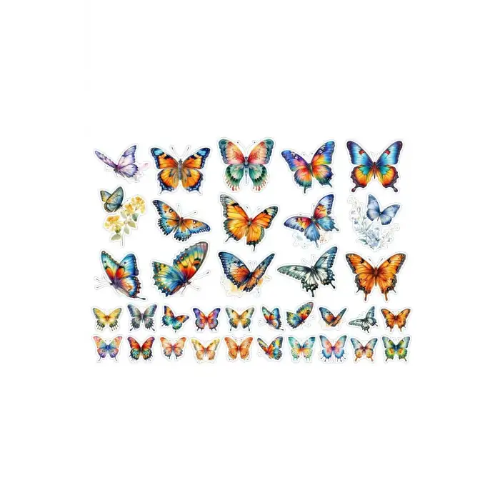 Kelebek Sticker Set 2 Syf 50 Etiket Planlayıcı Bullet Journal Telefon için Uygundur.