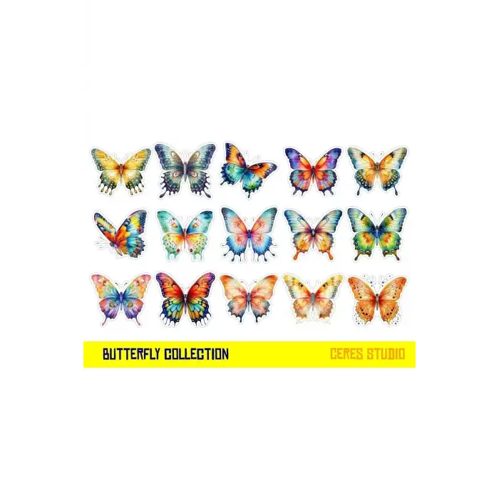 Kelebek Sticker Set 2 Syf 50 Etiket Planlayıcı Bullet Journal Telefon için Uygundur.