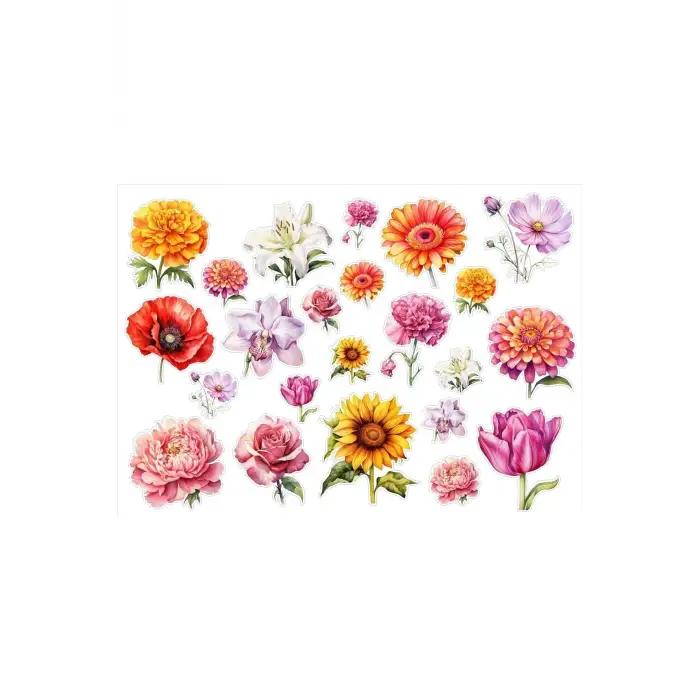 Çiçekler Sticker Set 2 Syf 42 Etiket Planlayıcı Bullet Journal Telefon için Uygundur.
