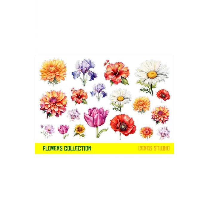 Çiçekler Sticker Set 2 Syf 42 Etiket Planlayıcı Bullet Journal Telefon için Uygundur.