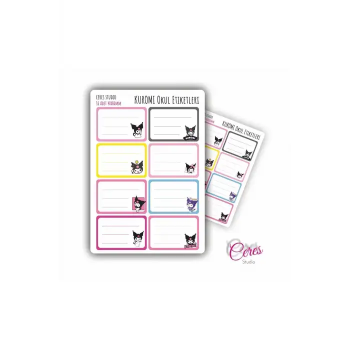 KUROMİ Okul Etiketi 16 Adet 40x60mm Etiket