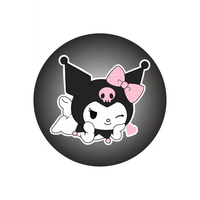 Kuromi Etiket 4 Çeşit Toplam 48 Adet 4cm - Kişiselleştirilebilir - Organizasyon için uygundur.