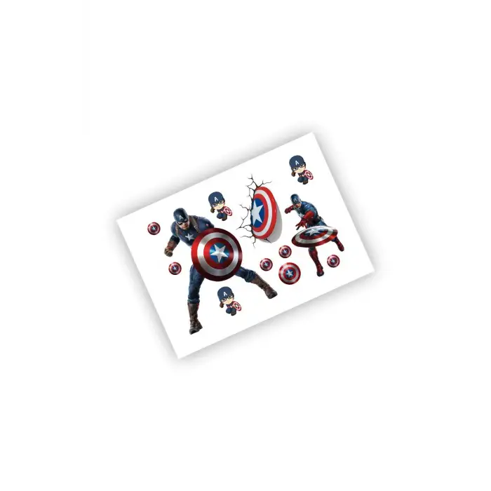 7 Sayfa 88 Adet Süper Kahraman Etiket Sticker Set Spiderman - Hulk - Captain America