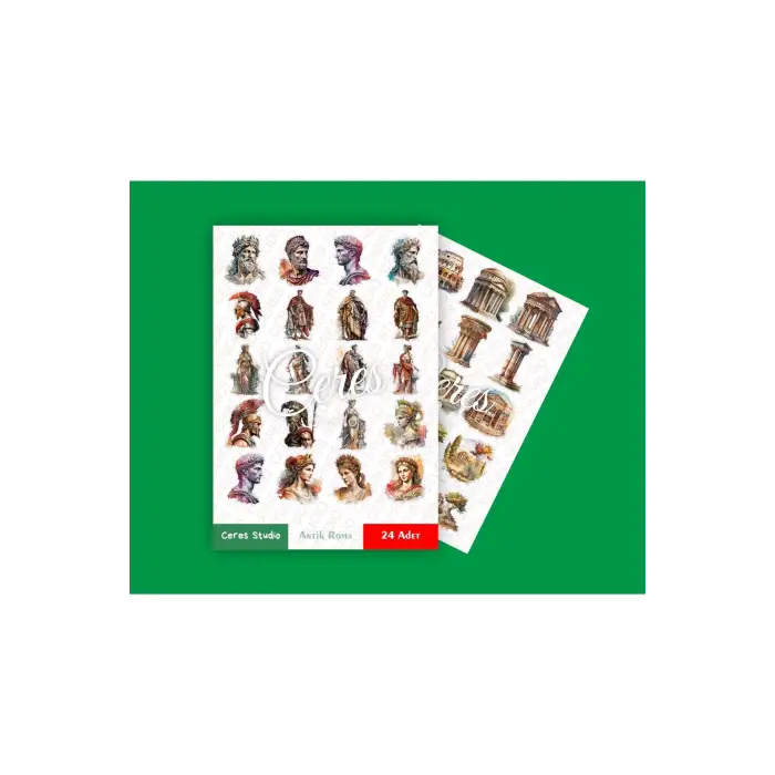 İtalya Antik Roma Tema Sticker Set Ancient Rome 2 Sayfa 39 Adet Etiket Planlayıcı Bullet Journal