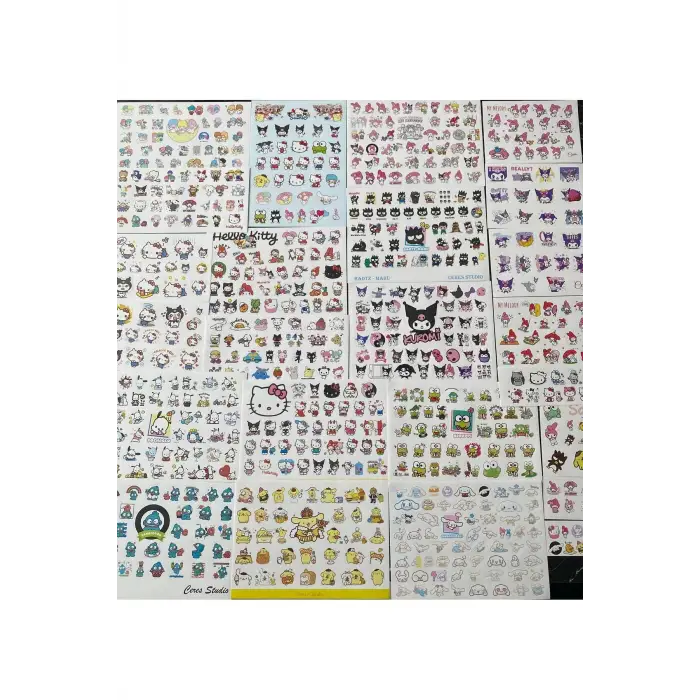 Sanrio Sticker Set Hello Kitty Kuromi Melody Cinnamoroll 34 Syf 1000 Journal Telefon Etiket