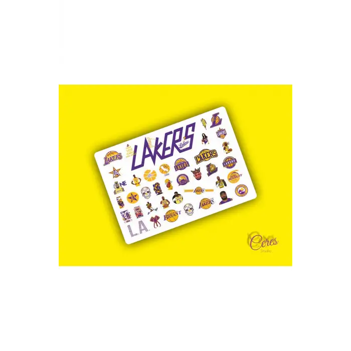 Lakers - Kobe Byrant Temalı Nba Sticker Etiket 2 Sayfa 68 Adet Etiket