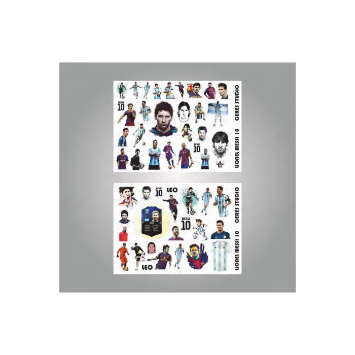 Lionel Messi Leo 10 Sticker Etiket 2 Sayfa 55 Adet Etiket