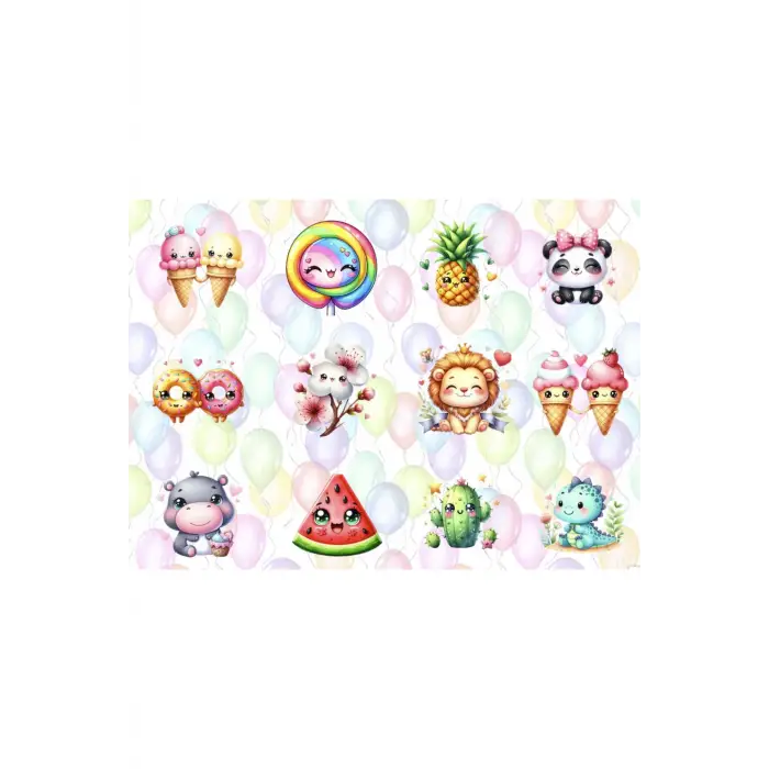 Sevimli Kawaii Sticker Etiket Seti - Laptop Telefon Defter Journal Etiketi