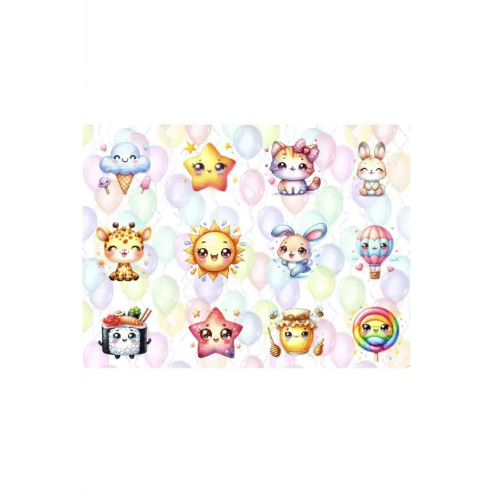 Sevimli Kawaii Sticker Etiket Seti - Laptop Telefon Defter Journal Etiketi