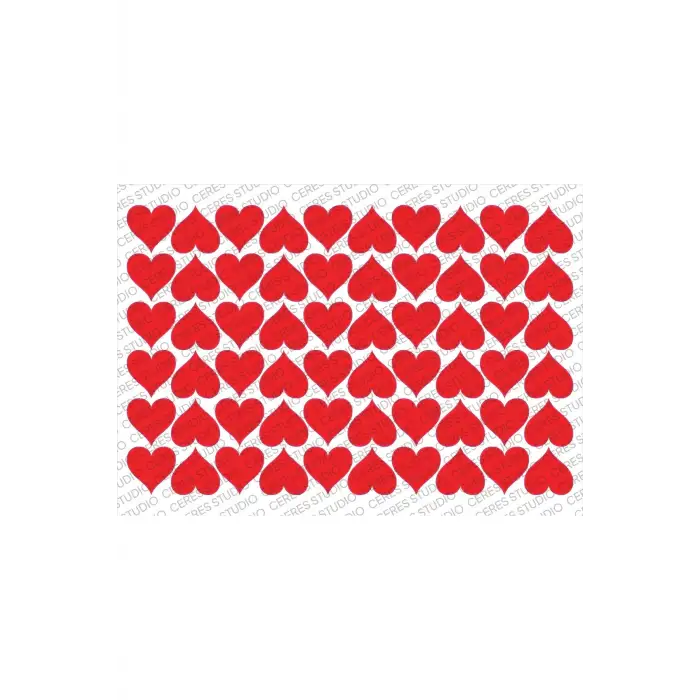 Kalp Sticker Etiket - 1 Sayfa 60 Kalp