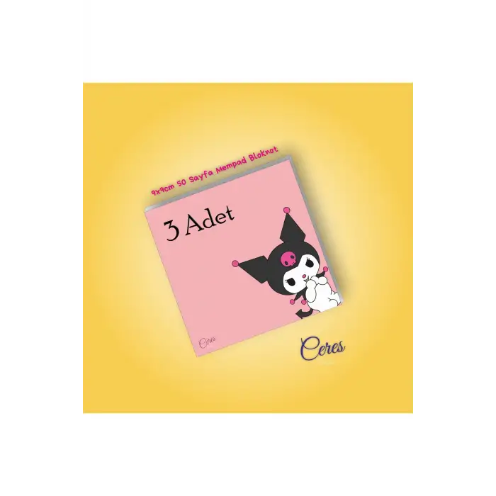 Kuromi Sanrio Not Defterleri | Notepad | Bloknot | Memo | 9X9 50 Sayfa BLOKNOT