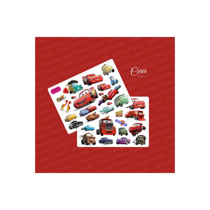 Cars Arabalar Şimşek Mcqueen Ve Arkadaşları Sticker Etiket 2 Sayfa 38 Adet Etiket