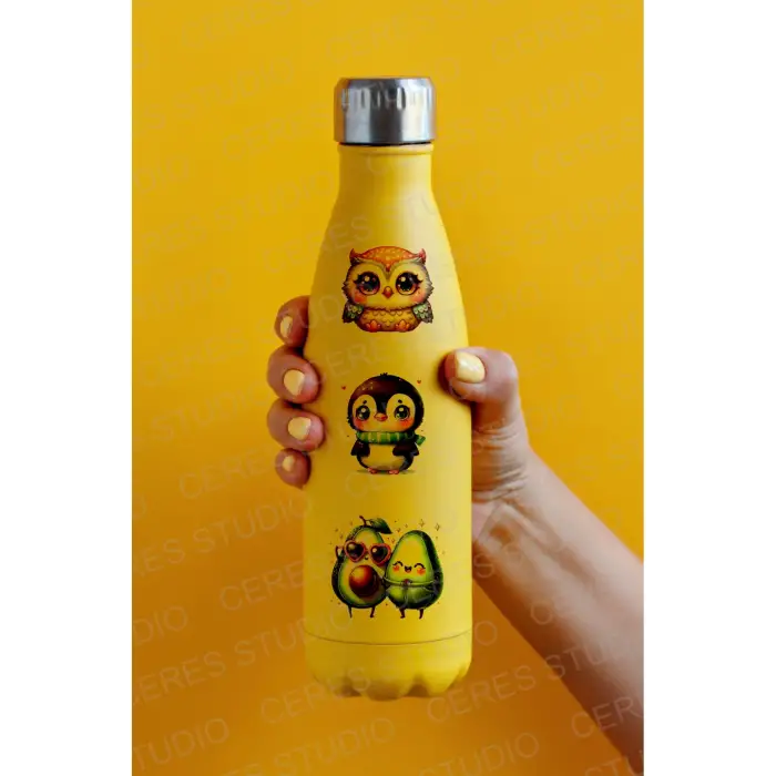 Şeffaf Kawaii Sticker Etiket