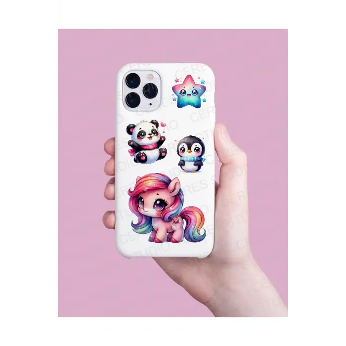 Şeffaf Kawaii Sticker Etiket
