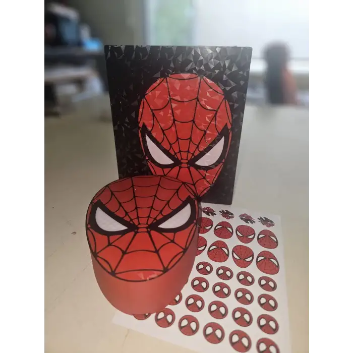 Spiderman Kutu - Süper Kahraman Temalı Organizer Kutu + Sticker Hediyeli Defter Laptop Süsleme