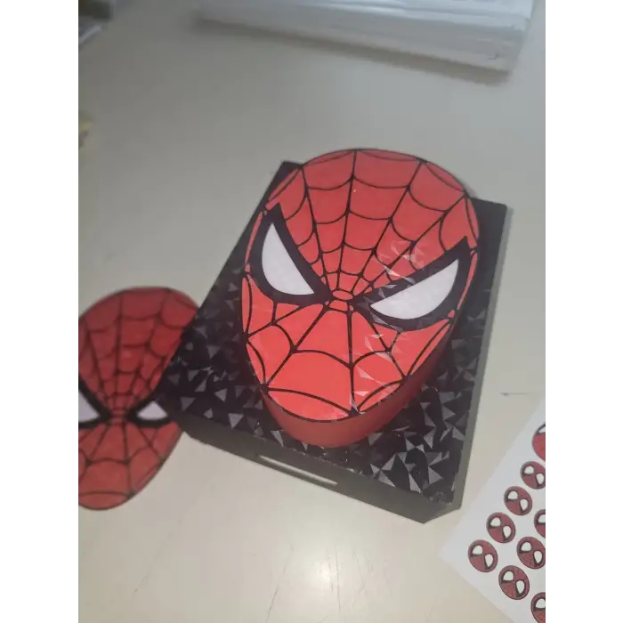 Spiderman Kutu - Süper Kahraman Temalı Organizer Kutu + Sticker Hediyeli Defter Laptop Süsleme