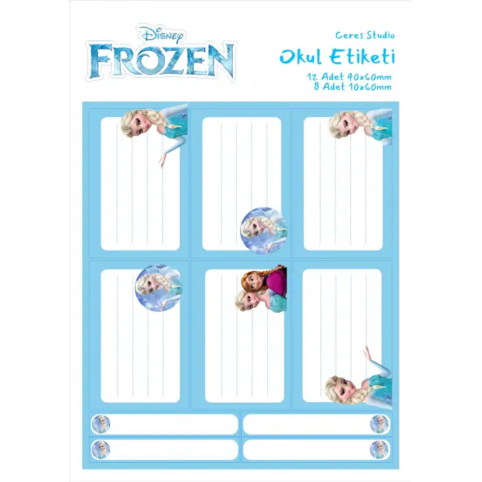 Elsa Frozen Okul Etiketi (2 SAYFA)
