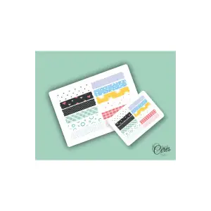Washi Tape | Renkli - Eğlenceli - Nostaljik - Retro | Etiket Sticker (1 SAYFA)