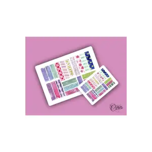 Washi Tape | Renkli - Eğlenceli - Nostaljik - Retro | Etiket Sticker (1 SAYFA)