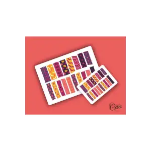 Washi Tape | Renkli - Eğlenceli - Nostaljik - Retro | Etiket Sticker (1 SAYFA)