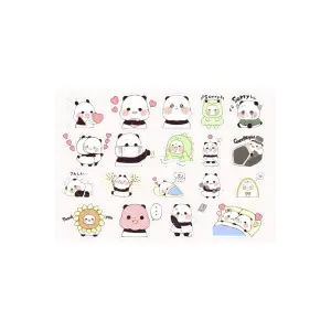 Anime Panda Sticker Etiket 2 Sayfa 32 Adet Etiket - Panda
