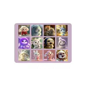 Bunny Tatlı Tavşan Tema Sticker Etiket 2 Sayfa 24 Adet Etiket