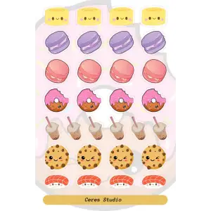 Mini Food Minik Yemek Figürleri Fast Food Tema Sticker Etiket 30 Adet Etiket