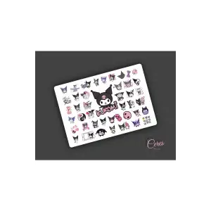 Kuromi Sticker Etiket Tek Sayfa 43 Adet Etiket ( Planlayıcı Bullet Journal Için Uygundur.)