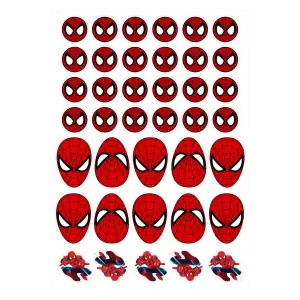 Spiderman Mask Sticker Etiket - 13x18cm Tek Sayfa 39 Adet Etiket
